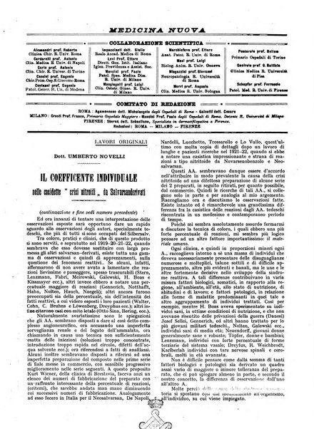 Medicina nuova periodico settimanale di scienze mediche, giurisprudenza sanitaria, medicina sociale e interessi delle classi sanitarie