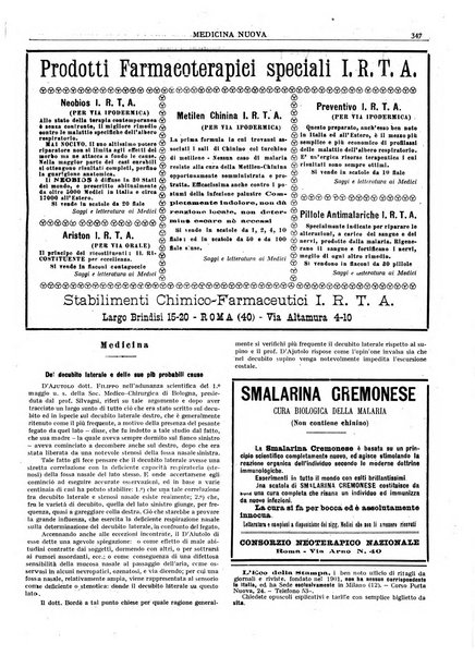 Medicina nuova periodico settimanale di scienze mediche, giurisprudenza sanitaria, medicina sociale e interessi delle classi sanitarie