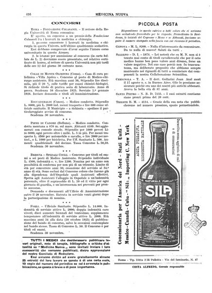 Medicina nuova periodico settimanale di scienze mediche, giurisprudenza sanitaria, medicina sociale e interessi delle classi sanitarie