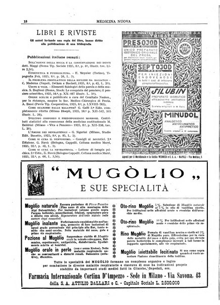 Medicina nuova periodico settimanale di scienze mediche, giurisprudenza sanitaria, medicina sociale e interessi delle classi sanitarie