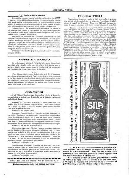 Medicina nuova periodico settimanale di scienze mediche, giurisprudenza sanitaria, medicina sociale e interessi delle classi sanitarie