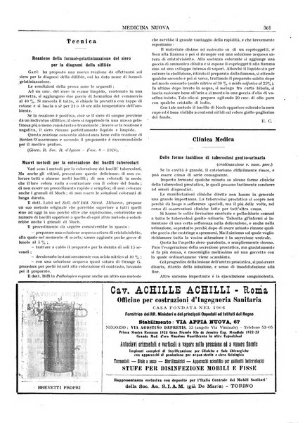 Medicina nuova periodico settimanale di scienze mediche, giurisprudenza sanitaria, medicina sociale e interessi delle classi sanitarie