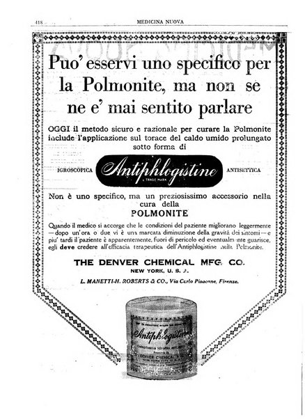 Medicina nuova periodico settimanale di scienze mediche, giurisprudenza sanitaria, medicina sociale e interessi delle classi sanitarie