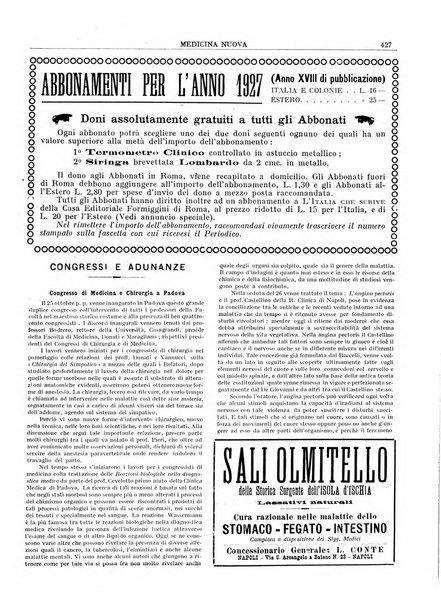 Medicina nuova periodico settimanale di scienze mediche, giurisprudenza sanitaria, medicina sociale e interessi delle classi sanitarie