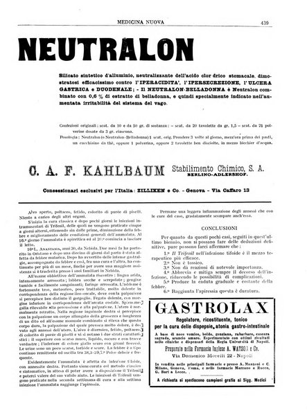 Medicina nuova periodico settimanale di scienze mediche, giurisprudenza sanitaria, medicina sociale e interessi delle classi sanitarie