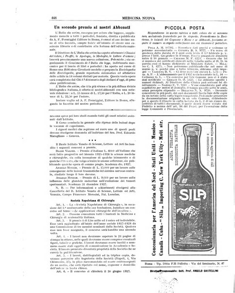 Medicina nuova periodico settimanale di scienze mediche, giurisprudenza sanitaria, medicina sociale e interessi delle classi sanitarie