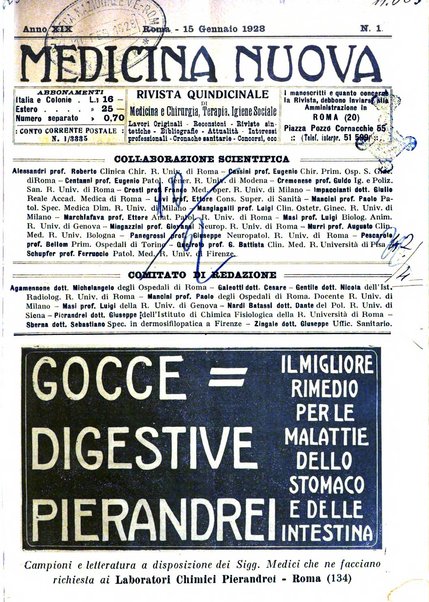 Medicina nuova periodico settimanale di scienze mediche, giurisprudenza sanitaria, medicina sociale e interessi delle classi sanitarie