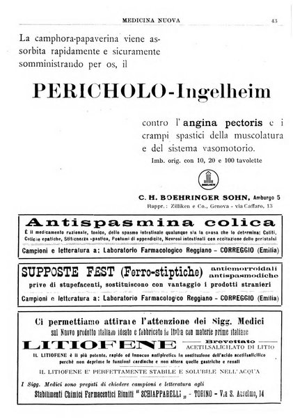 Medicina nuova periodico settimanale di scienze mediche, giurisprudenza sanitaria, medicina sociale e interessi delle classi sanitarie