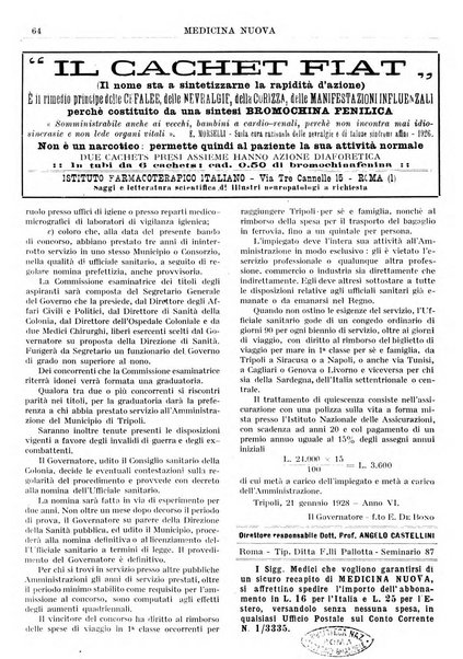 Medicina nuova periodico settimanale di scienze mediche, giurisprudenza sanitaria, medicina sociale e interessi delle classi sanitarie