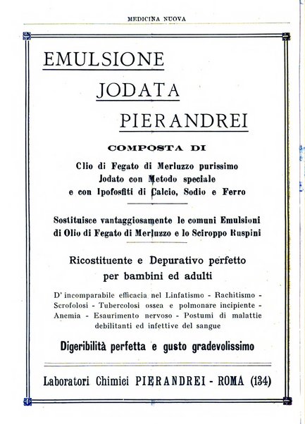 Medicina nuova periodico settimanale di scienze mediche, giurisprudenza sanitaria, medicina sociale e interessi delle classi sanitarie