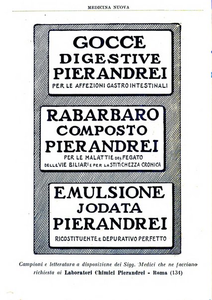 Medicina nuova periodico settimanale di scienze mediche, giurisprudenza sanitaria, medicina sociale e interessi delle classi sanitarie