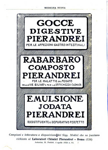 Medicina nuova periodico settimanale di scienze mediche, giurisprudenza sanitaria, medicina sociale e interessi delle classi sanitarie