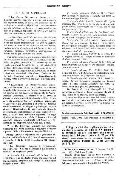 Medicina nuova periodico settimanale di scienze mediche, giurisprudenza sanitaria, medicina sociale e interessi delle classi sanitarie