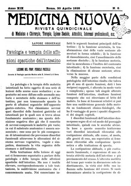 Medicina nuova periodico settimanale di scienze mediche, giurisprudenza sanitaria, medicina sociale e interessi delle classi sanitarie