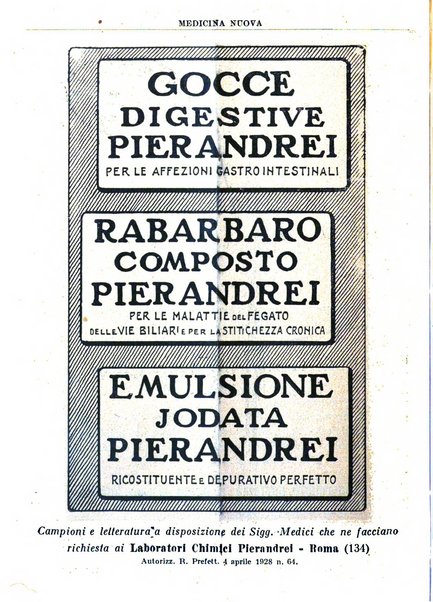 Medicina nuova periodico settimanale di scienze mediche, giurisprudenza sanitaria, medicina sociale e interessi delle classi sanitarie