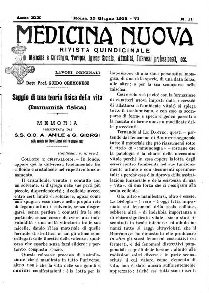 Medicina nuova periodico settimanale di scienze mediche, giurisprudenza sanitaria, medicina sociale e interessi delle classi sanitarie