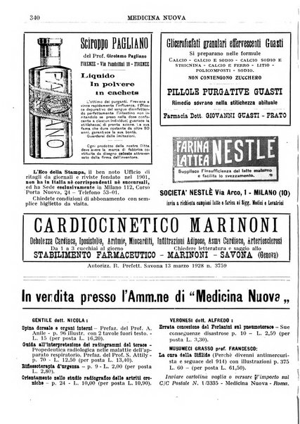 Medicina nuova periodico settimanale di scienze mediche, giurisprudenza sanitaria, medicina sociale e interessi delle classi sanitarie