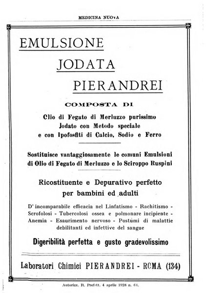 Medicina nuova periodico settimanale di scienze mediche, giurisprudenza sanitaria, medicina sociale e interessi delle classi sanitarie