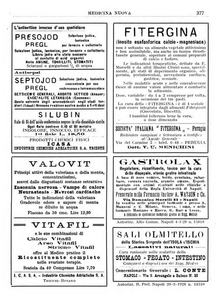 Medicina nuova periodico settimanale di scienze mediche, giurisprudenza sanitaria, medicina sociale e interessi delle classi sanitarie