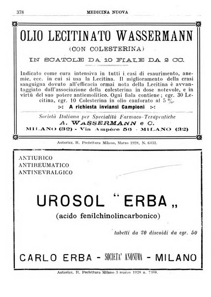 Medicina nuova periodico settimanale di scienze mediche, giurisprudenza sanitaria, medicina sociale e interessi delle classi sanitarie