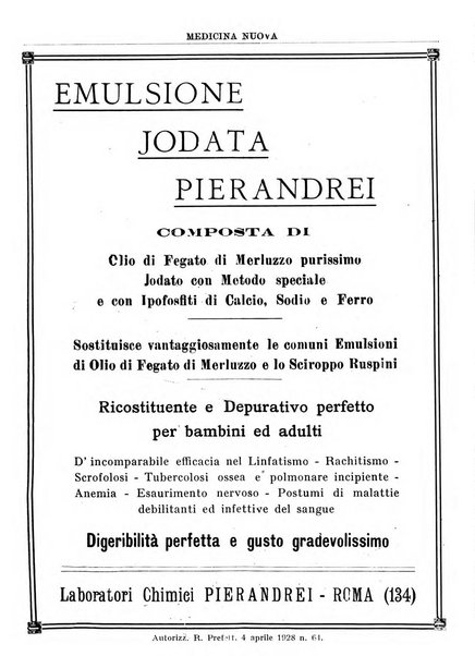 Medicina nuova periodico settimanale di scienze mediche, giurisprudenza sanitaria, medicina sociale e interessi delle classi sanitarie