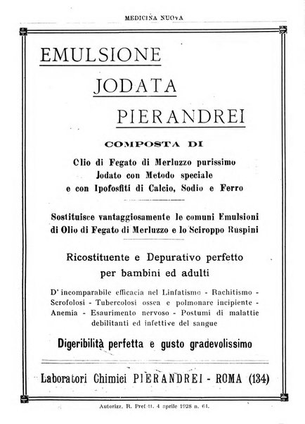 Medicina nuova periodico settimanale di scienze mediche, giurisprudenza sanitaria, medicina sociale e interessi delle classi sanitarie