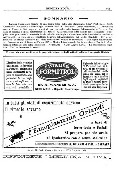 Medicina nuova periodico settimanale di scienze mediche, giurisprudenza sanitaria, medicina sociale e interessi delle classi sanitarie