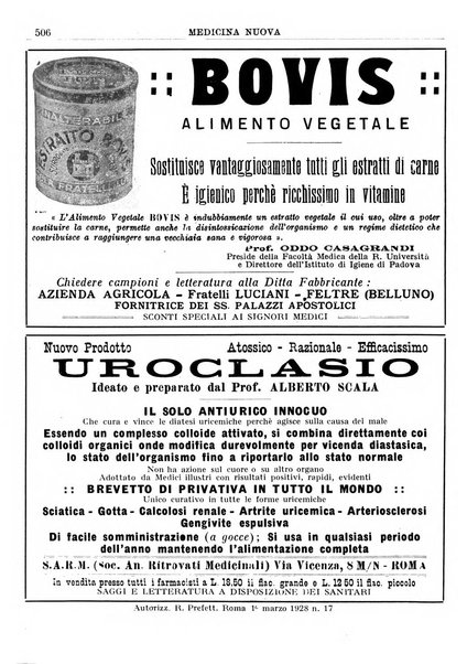 Medicina nuova periodico settimanale di scienze mediche, giurisprudenza sanitaria, medicina sociale e interessi delle classi sanitarie