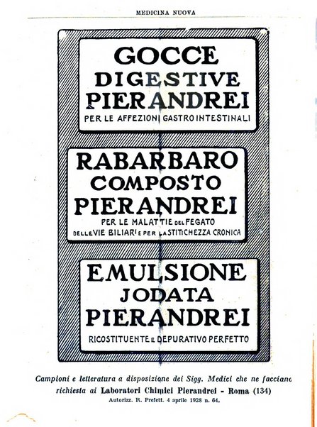 Medicina nuova periodico settimanale di scienze mediche, giurisprudenza sanitaria, medicina sociale e interessi delle classi sanitarie