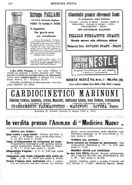 Medicina nuova periodico settimanale di scienze mediche, giurisprudenza sanitaria, medicina sociale e interessi delle classi sanitarie