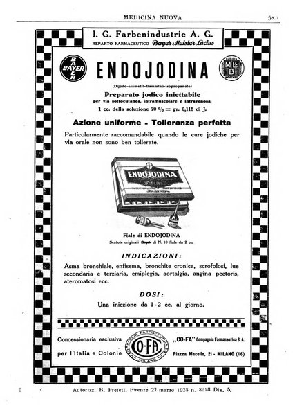 Medicina nuova periodico settimanale di scienze mediche, giurisprudenza sanitaria, medicina sociale e interessi delle classi sanitarie