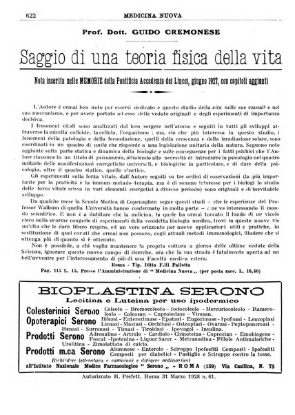 Medicina nuova periodico settimanale di scienze mediche, giurisprudenza sanitaria, medicina sociale e interessi delle classi sanitarie