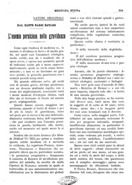 Medicina nuova periodico settimanale di scienze mediche, giurisprudenza sanitaria, medicina sociale e interessi delle classi sanitarie