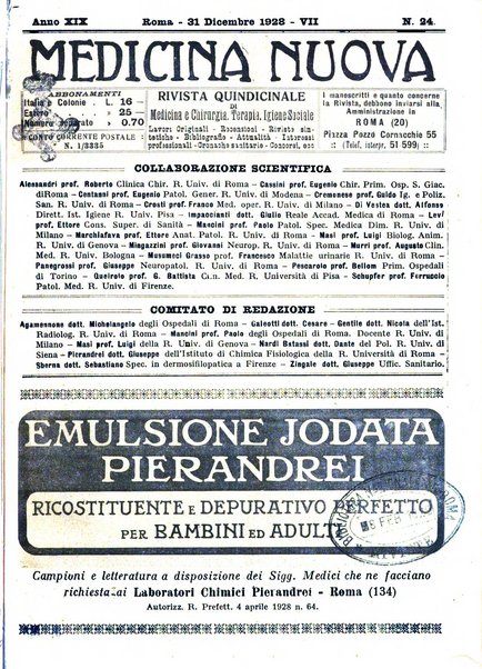 Medicina nuova periodico settimanale di scienze mediche, giurisprudenza sanitaria, medicina sociale e interessi delle classi sanitarie