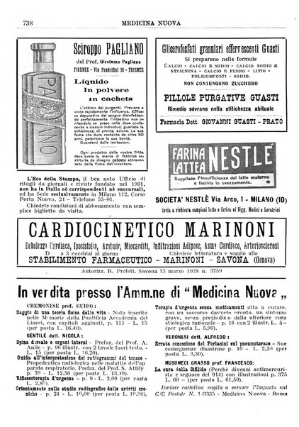 Medicina nuova periodico settimanale di scienze mediche, giurisprudenza sanitaria, medicina sociale e interessi delle classi sanitarie