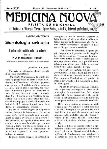 Medicina nuova periodico settimanale di scienze mediche, giurisprudenza sanitaria, medicina sociale e interessi delle classi sanitarie