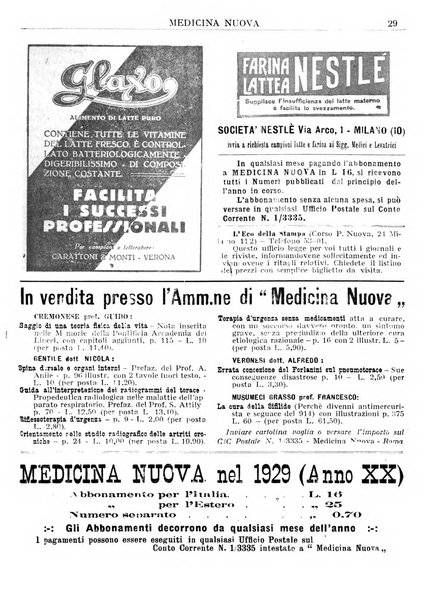 Medicina nuova periodico settimanale di scienze mediche, giurisprudenza sanitaria, medicina sociale e interessi delle classi sanitarie