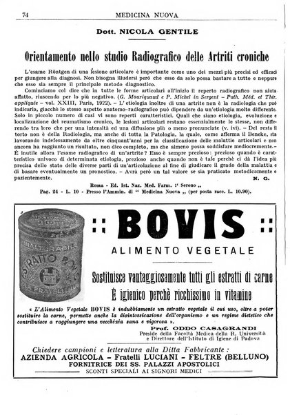 Medicina nuova periodico settimanale di scienze mediche, giurisprudenza sanitaria, medicina sociale e interessi delle classi sanitarie