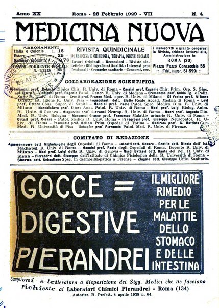 Medicina nuova periodico settimanale di scienze mediche, giurisprudenza sanitaria, medicina sociale e interessi delle classi sanitarie