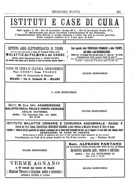 Medicina nuova periodico settimanale di scienze mediche, giurisprudenza sanitaria, medicina sociale e interessi delle classi sanitarie