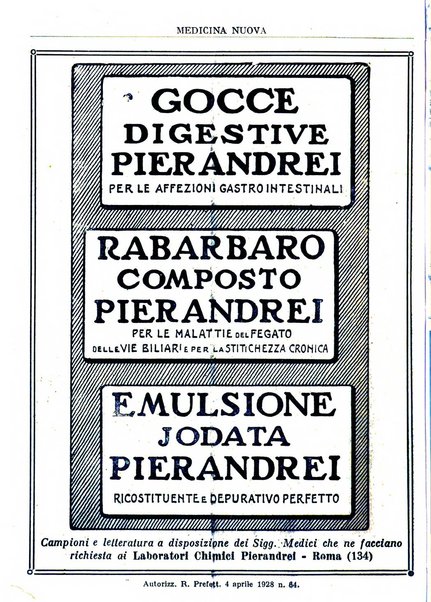 Medicina nuova periodico settimanale di scienze mediche, giurisprudenza sanitaria, medicina sociale e interessi delle classi sanitarie