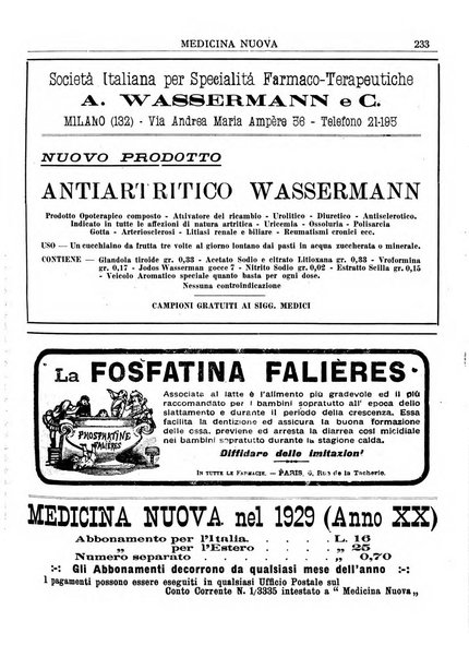 Medicina nuova periodico settimanale di scienze mediche, giurisprudenza sanitaria, medicina sociale e interessi delle classi sanitarie