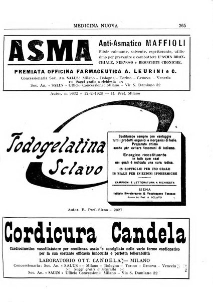 Medicina nuova periodico settimanale di scienze mediche, giurisprudenza sanitaria, medicina sociale e interessi delle classi sanitarie