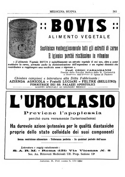 Medicina nuova periodico settimanale di scienze mediche, giurisprudenza sanitaria, medicina sociale e interessi delle classi sanitarie