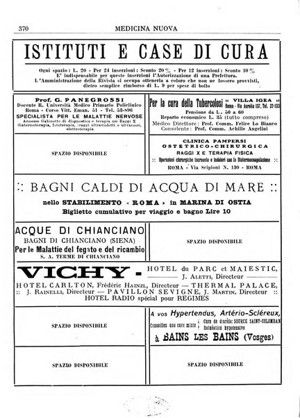 Medicina nuova periodico settimanale di scienze mediche, giurisprudenza sanitaria, medicina sociale e interessi delle classi sanitarie