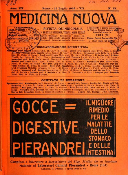 Medicina nuova periodico settimanale di scienze mediche, giurisprudenza sanitaria, medicina sociale e interessi delle classi sanitarie