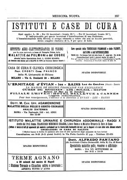 Medicina nuova periodico settimanale di scienze mediche, giurisprudenza sanitaria, medicina sociale e interessi delle classi sanitarie