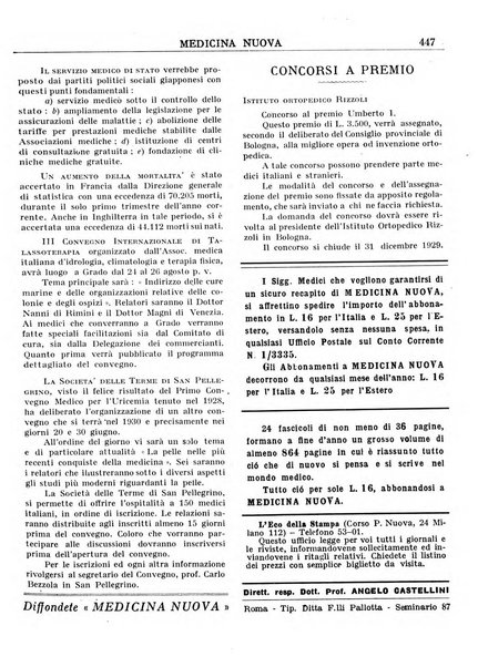 Medicina nuova periodico settimanale di scienze mediche, giurisprudenza sanitaria, medicina sociale e interessi delle classi sanitarie