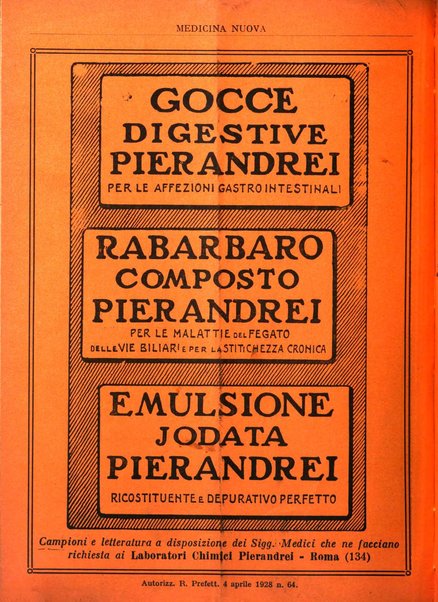 Medicina nuova periodico settimanale di scienze mediche, giurisprudenza sanitaria, medicina sociale e interessi delle classi sanitarie