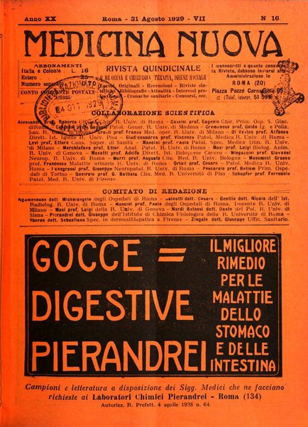 Medicina nuova periodico settimanale di scienze mediche, giurisprudenza sanitaria, medicina sociale e interessi delle classi sanitarie